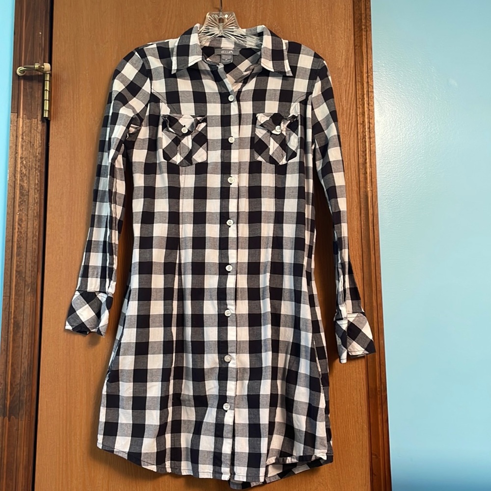 Black & white flannel dress